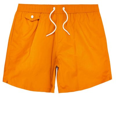 Bright orange pocket swim shorts